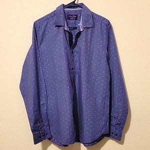 Blue Patterned Dress Shirt